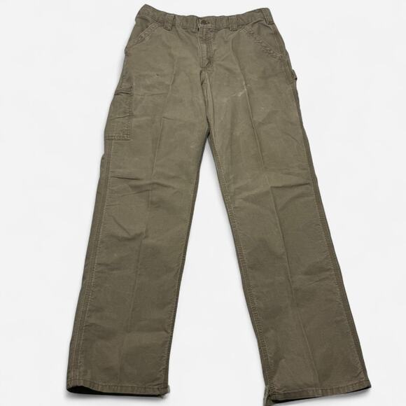 Carhartt Relaxed Fit Cargo Work Pants Men’s Size 34x34 Khaki - Picture 2 of 8